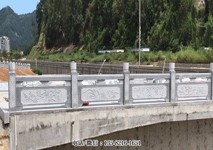 青石河道护栏石材栏板